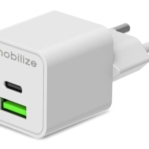 Mobilize Wall Charger Usb-C + Usb Gan 30W With Pd/Pps White
