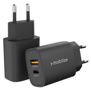 Mobilize Wall Charger Usb-C + Usb 25W With Pd/Pps Black