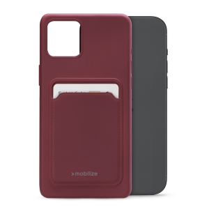 Mobilize Rubber Gelly Card Case Apple Iphone 15 Plus Matt Bordeaux