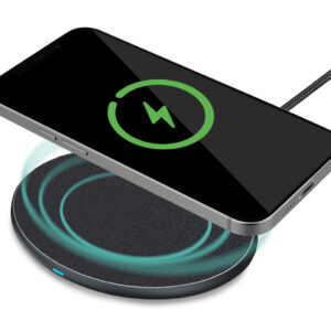 Mobilize Wireless Fast Charger Flat 5W/7.5W/10W/15W Pu Leather Grey