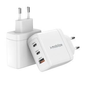Mobilize Wall Charger 2X Usb-C + 1X Usb Gan 65W With Pd/Pps White