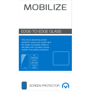 Mobilize Edge-To-Edge Glass Screen Protector Apple Iphone 6 Plus/6S Plus Black Full Glue