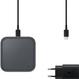 Samsung Ep-P2400Tbegeu Samsung Wireless Qi Charger Pad 15W + Fast Travel Charger 25W Dark Grey