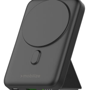 Mobilize Magnetic Wireless Magsafe Compatible Pd Stand Power Bank 10000Mah 15W Black