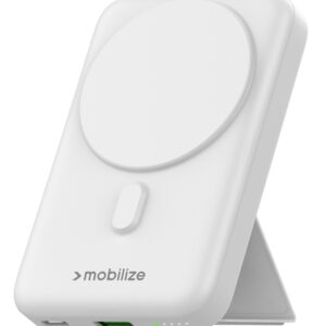 Mobilize Magnetic Wireless Magsafe Compatible Pd Stand Power Bank 10000Mah 15W White