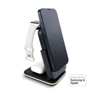 Mobilize 4In1 Wireless Charger Station With Detachable Power Bank 5000Mah Black