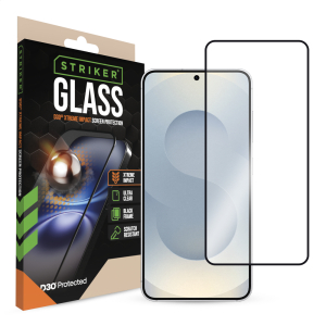 Striker D3O Xtreme Impact Glass Screen Protector - Black Frame - Samsung Galaxy S24 5G/S25 5G
