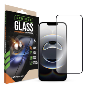 Striker D3O Xtreme Impact Glass Screen Protector - Black Frame - Apple Iphone 13/13 Pro/14/16E