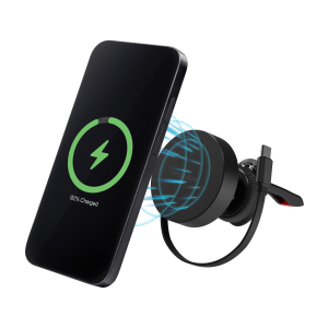 Mobilize Magsafe Compatible Car Holder/Charger 7.5W/10W/15W With Retractable Usb-C Cable Black