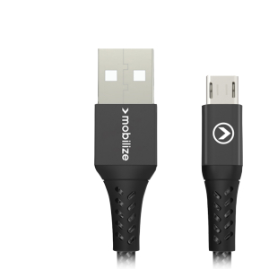 Mobilize Strong Nylon Cable Usb To Micro Usb 20Cm. 12W Black