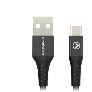Mobilize Strong Nylon Cable Usb To Usb-C 20Cm. 15W Black