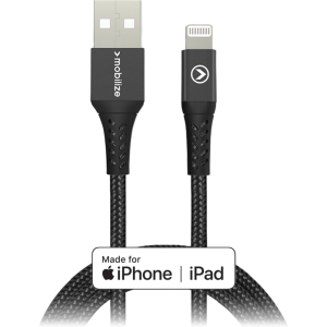 Mobilize Strong Nylon Cable Usb To Apple Mfi Lightning 1M. 12W Black