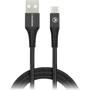 Mobilize Strong Nylon Cable Usb To Usb-C 1M. 15W Black