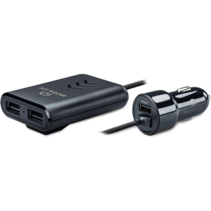 Mobilize Car Charger 3X Usb Front And Back Seat 42W Black