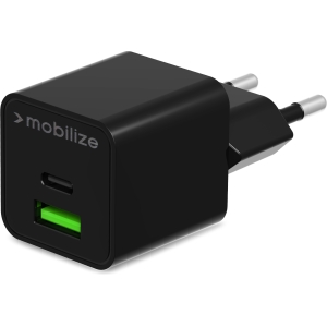 Mobilize Wall Charger Usb-C + Usb Gan 30W With Pd/Pps Black