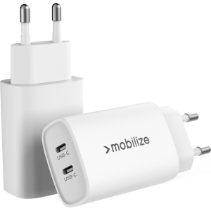 Mobilize Wall Charger 2X Usb-C Gan 45W With Pd/Pps White