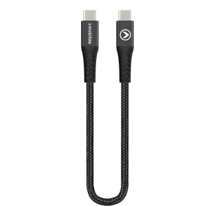 Mobilize Strong Nylon Cable Usb-C To Usb-C 20Cm. 100W Black