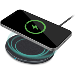 Mobilize Wireless Fast Charger Flat 5W/7.5W/10W/15W Pu Leather Grey
