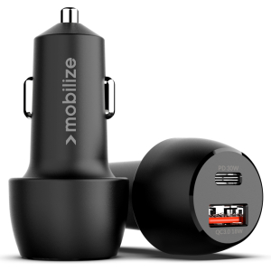 Mobilize Car Charger Usb + Usb-C 48W With Pd/Pps And Qc Black