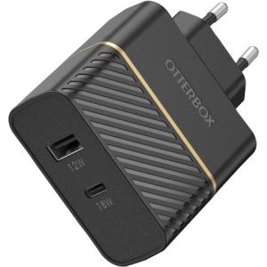 Otterbox Fast Charge Dual Port Premium Wall Charger 30W Black Shimmer