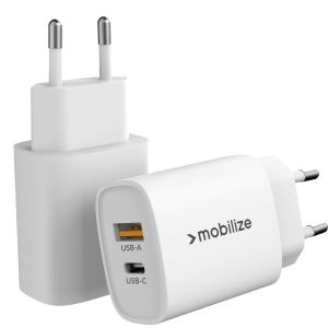 Mobilize Bulk Mobilize Wall Charger Usb-C + Usb 25W With Pd/Pps White (Bulk)